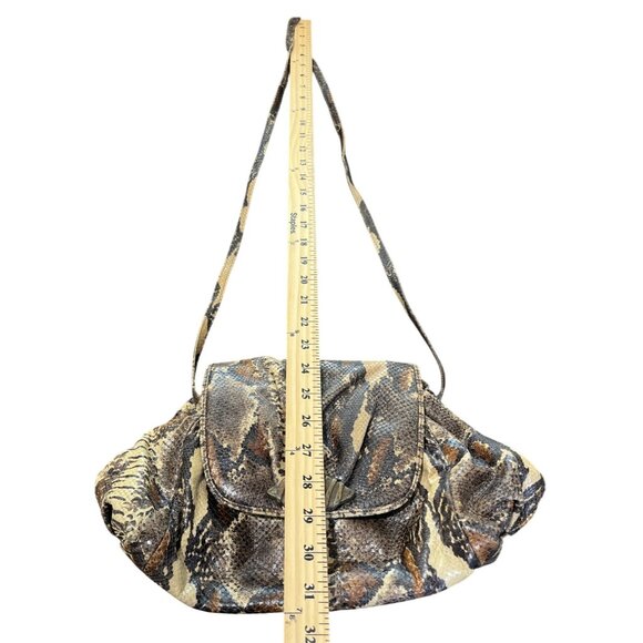 Vintage Sharif Snake Print Leather Shoulder Bag Clutch Matching Coin Pouch USA - Picture 7 of 7